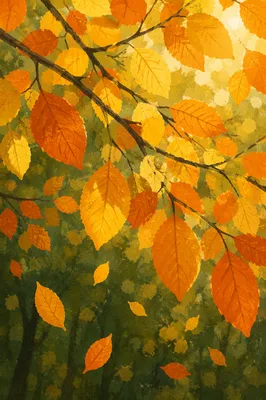 Golden Autumn Leaves in Gentle Light