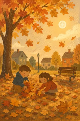 Golden Autumn Leaves in Evening Light
