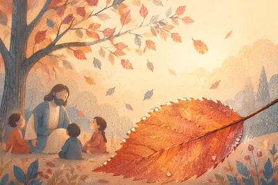 Golden Autumn Leaves in Morning Light