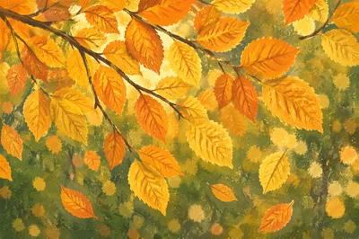 Golden Autumn Leaves in Gentle Light