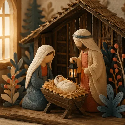 Baby Jesus in Straw Manger Nativity