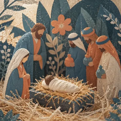 Baby Jesus in Straw Manger Nativity