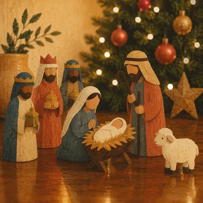 Baby Jesus in Straw Manger Nativity