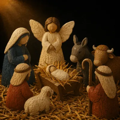 Baby Jesus in Straw Manger Nativity