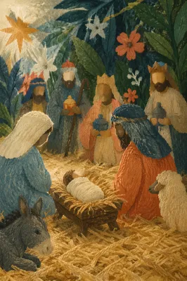 Baby Jesus in Straw Manger Nativity