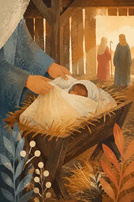 Tender Baby Jesus in Straw Manger