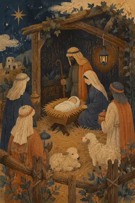 Baby Jesus in Straw-Filled Manger