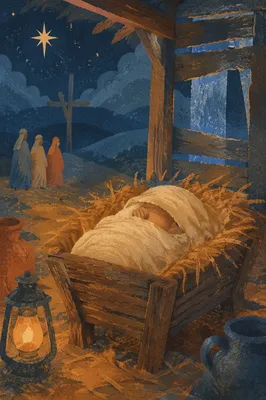 Tender Baby Jesus in Golden Straw
