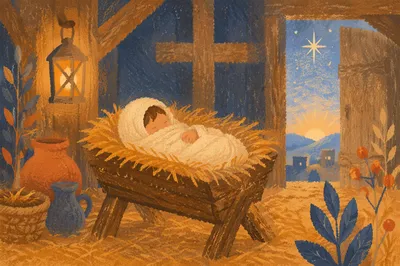 Baby Jesus in Straw Manger