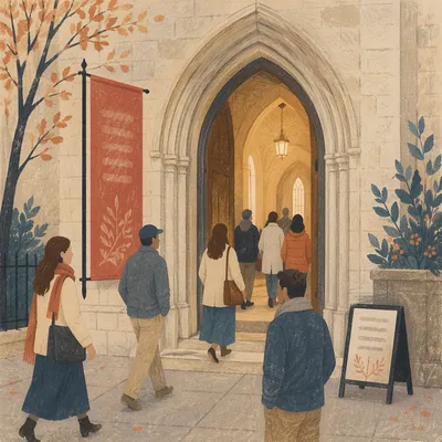 Autumn Church Welcome Banner at Open Doors