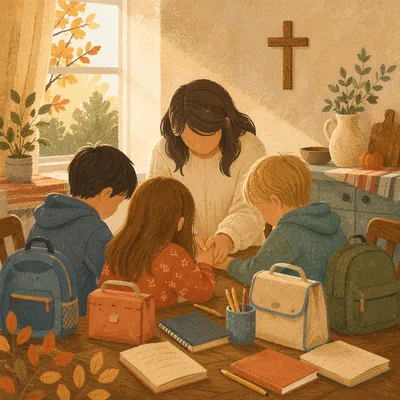 Back to School Prayer at Kitchen Table