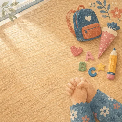 Back to School Prayer with Child Hands