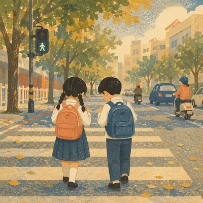 Children Praying on Back to School Morning