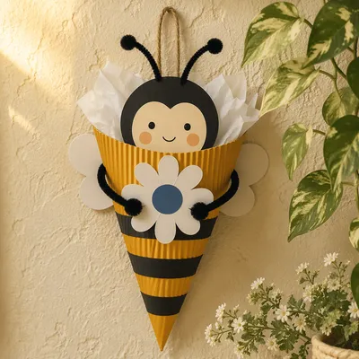 Bee School Cone for Back-to-School Prayer