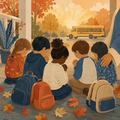 Back to School Prayer on Autumn Porch