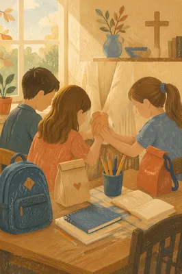 Back to School Prayer at Kitchen Table