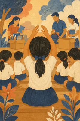Children Praying for Back to School