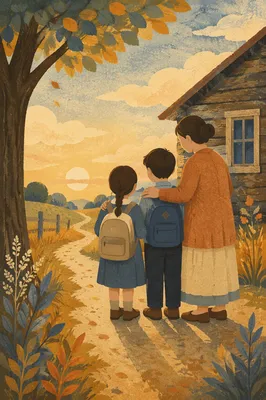 Back to School Prayer in Autumn Yard
