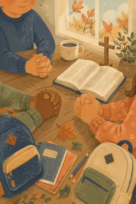 Back to School Prayer at Autumn Table