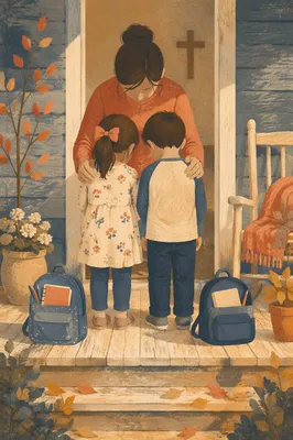 Back to School Prayer on Porch