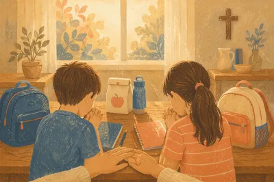 Back to School Prayer at Kitchen Table