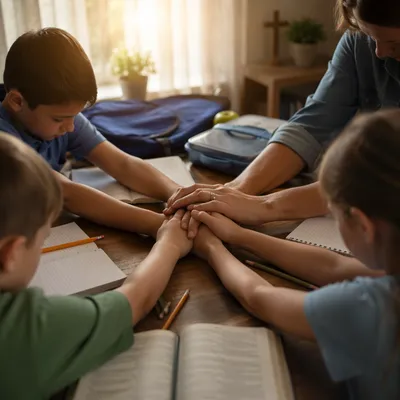 Back to School Prayer at Kitchen Table