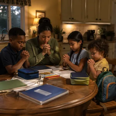 Family Back to School Prayer at Home