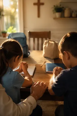 Back to School Prayer at Kitchen Table