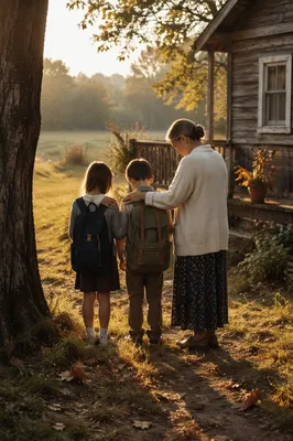 Back to School Prayer in Autumn Yard