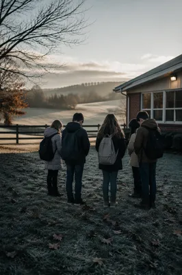 Back to School Prayer in Rural Morning