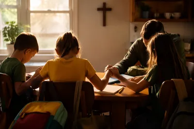 Back to School Prayer at Kitchen Table