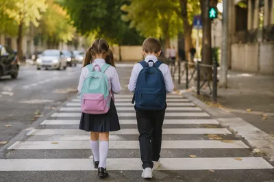 Children Praying on Back to School Morning