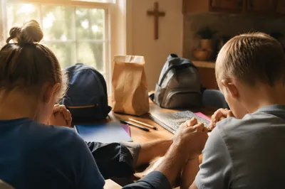 Back to School Prayer at Kitchen Table