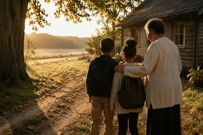 Back to School Prayer in Autumn Yard