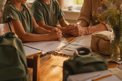 Back to School Prayer at Kitchen Table