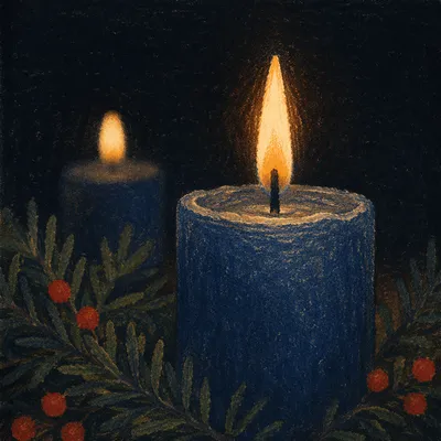 Blue Candle for Christmas Remembrance Service