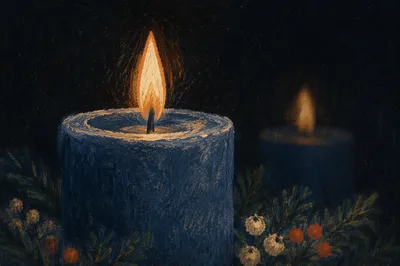 Blue Candle for Christmas Remembrance Service