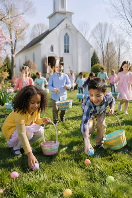 Children Easter Egg Hunt in Church Yard