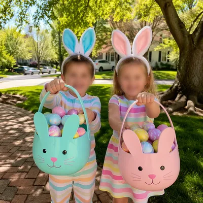 Sunny Children Easter Egg Hunt Outdoors