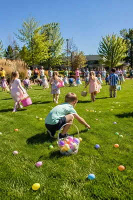 Sunny Children Easter Egg Hunt Lawn