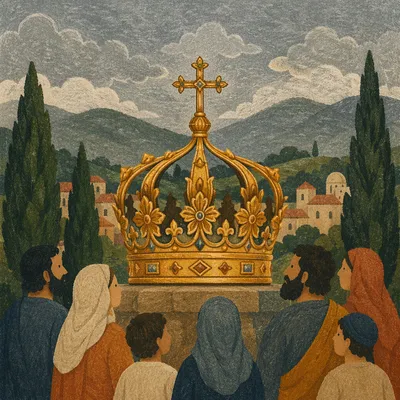 Golden Crown and Cross for Christ the King Sunday