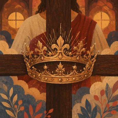 Golden Crown and Cross for Christ the King Sunday