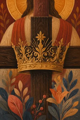 Golden Crown and Cross for Christ the King