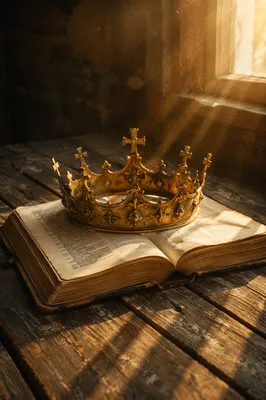Christ the King Sunday Crown on Sacred Book