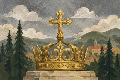 Golden Crown and Cross for Christ the King
