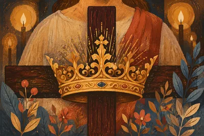 Golden Crown and Cross for Christ the King