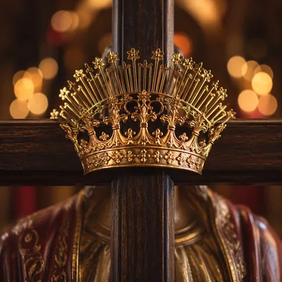 Golden Crown and Cross for Christ the King