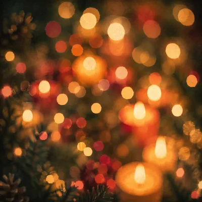 Warm Christmas Candle Bokeh Glow