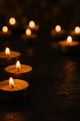 Warm Christmas Candlelight With Amber Bokeh