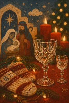 Warm Christmas Candles with Festive Bokeh